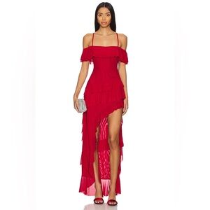 Runaway The Label Hariette Maxi Dress in Cherry